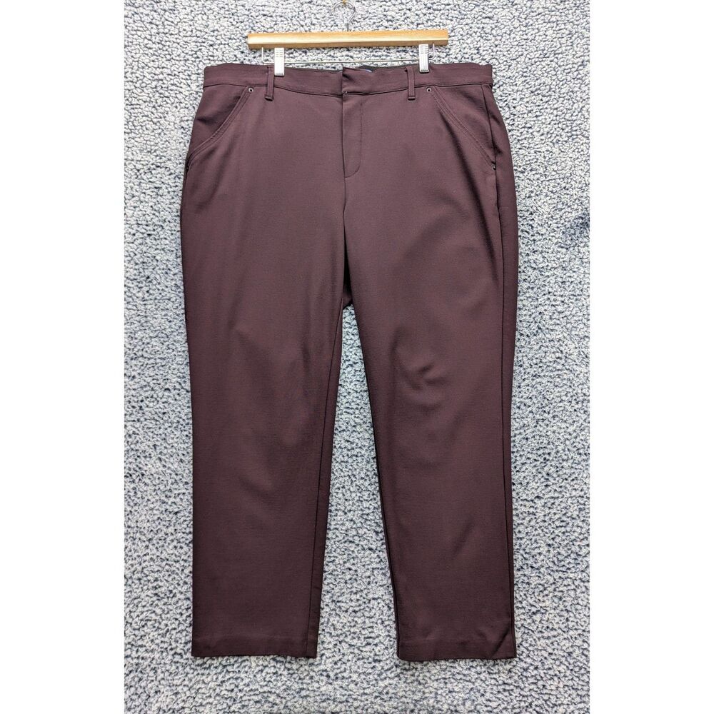 Democracy Dress Pants Size 18W Crop Ab Solution Elastic Waist Office Work Purple